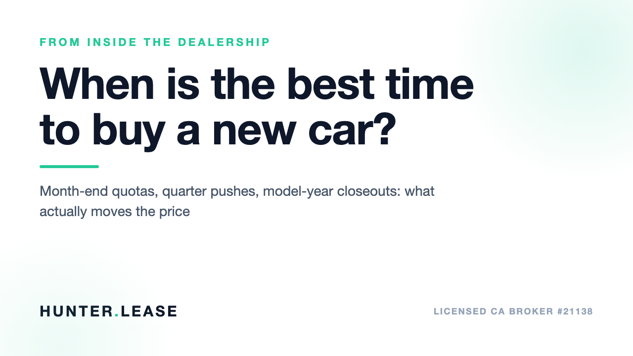 When is the best time to buy a new car: month-end quotas, quarter pushes and model-year closeouts